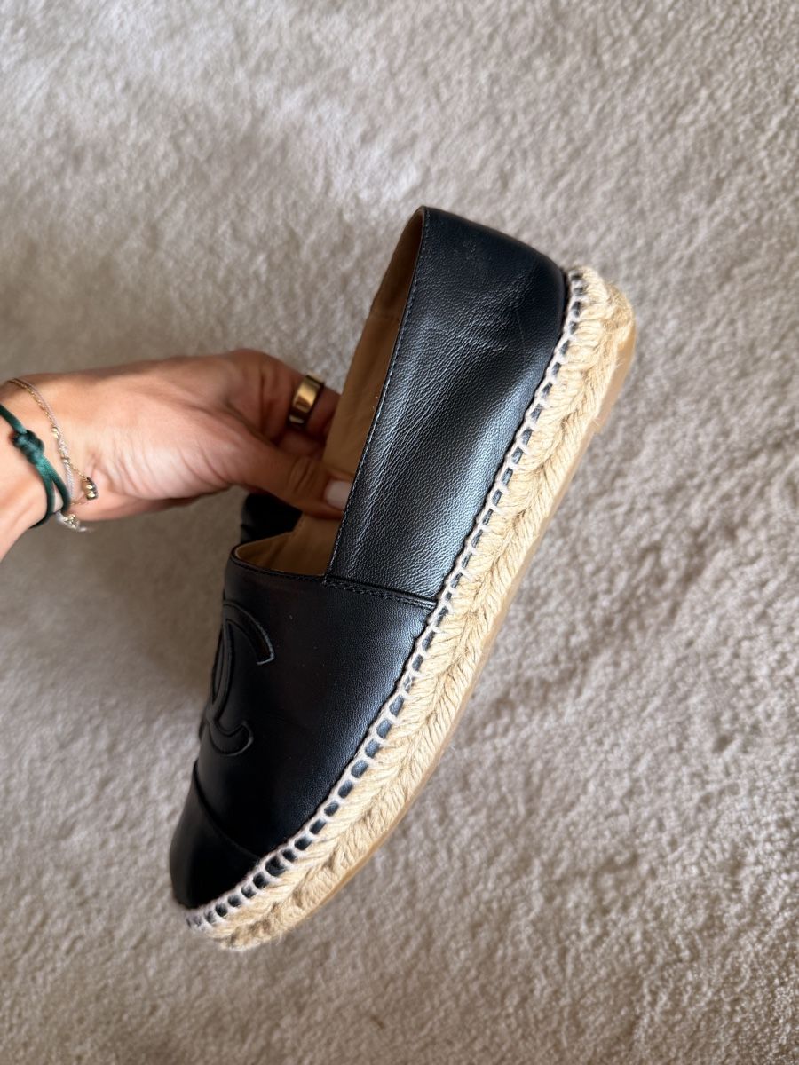 Chanel Damenschuhe: Espadrilles à Chanel noir 37 leather  – Gebraucht aus La Croix (Lutry) von secondhandZara 4