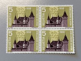 Briefmarke - Schweiz - 5 Rappen- 4er-Block 1958 - postfrisch