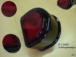 Schluss- Stopplampe "D"- Leuchte schwarz mit Nr.-Beleuchtung