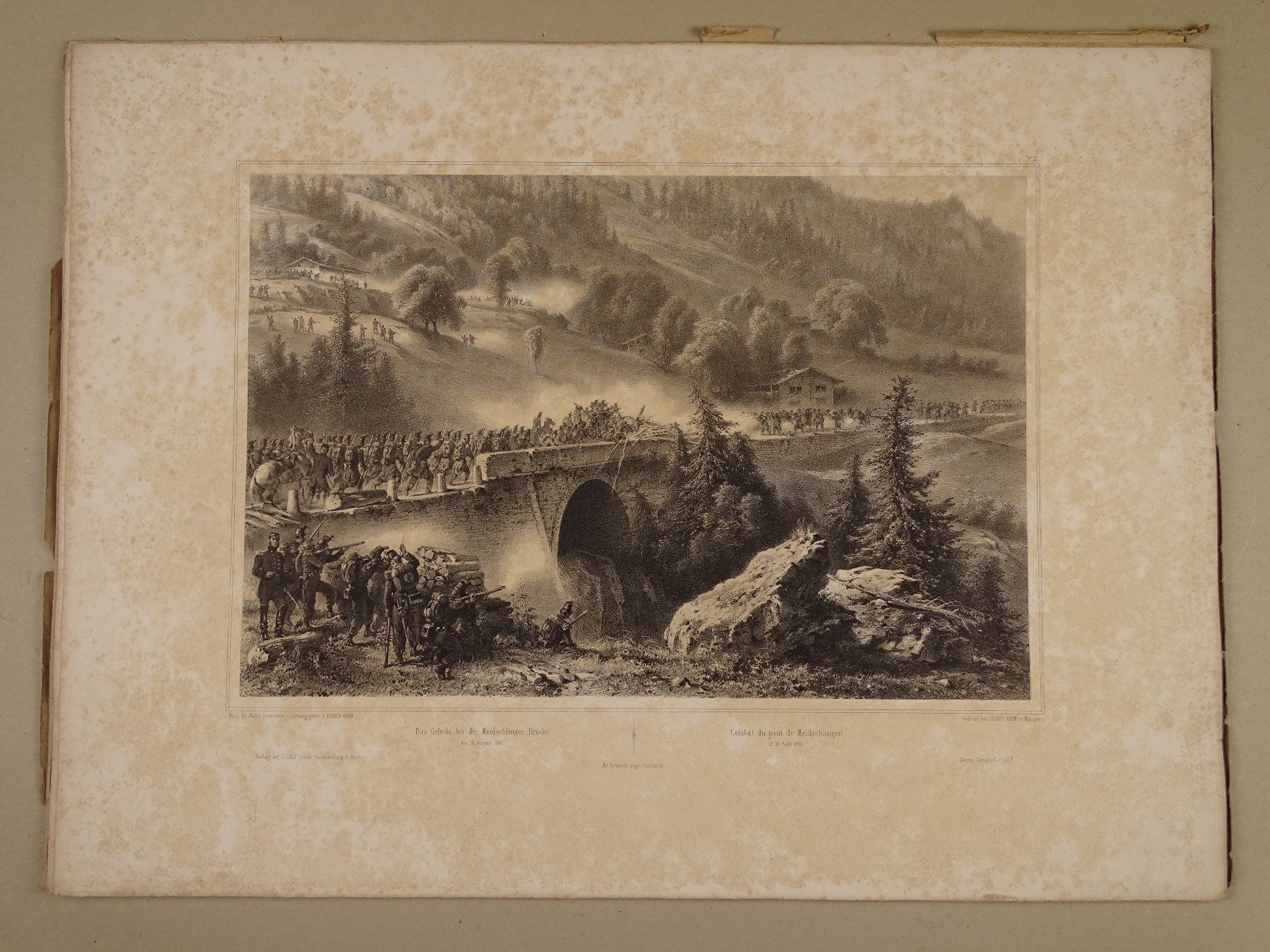 Stiche: TRUPPENZUSAMMENZUG 1861, 16 LITHOGRAPHIEN – Gebraucht aus Grüningen von Kartensammler 4