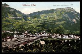 AK Goldau, Totalansicht m. d. Rigi