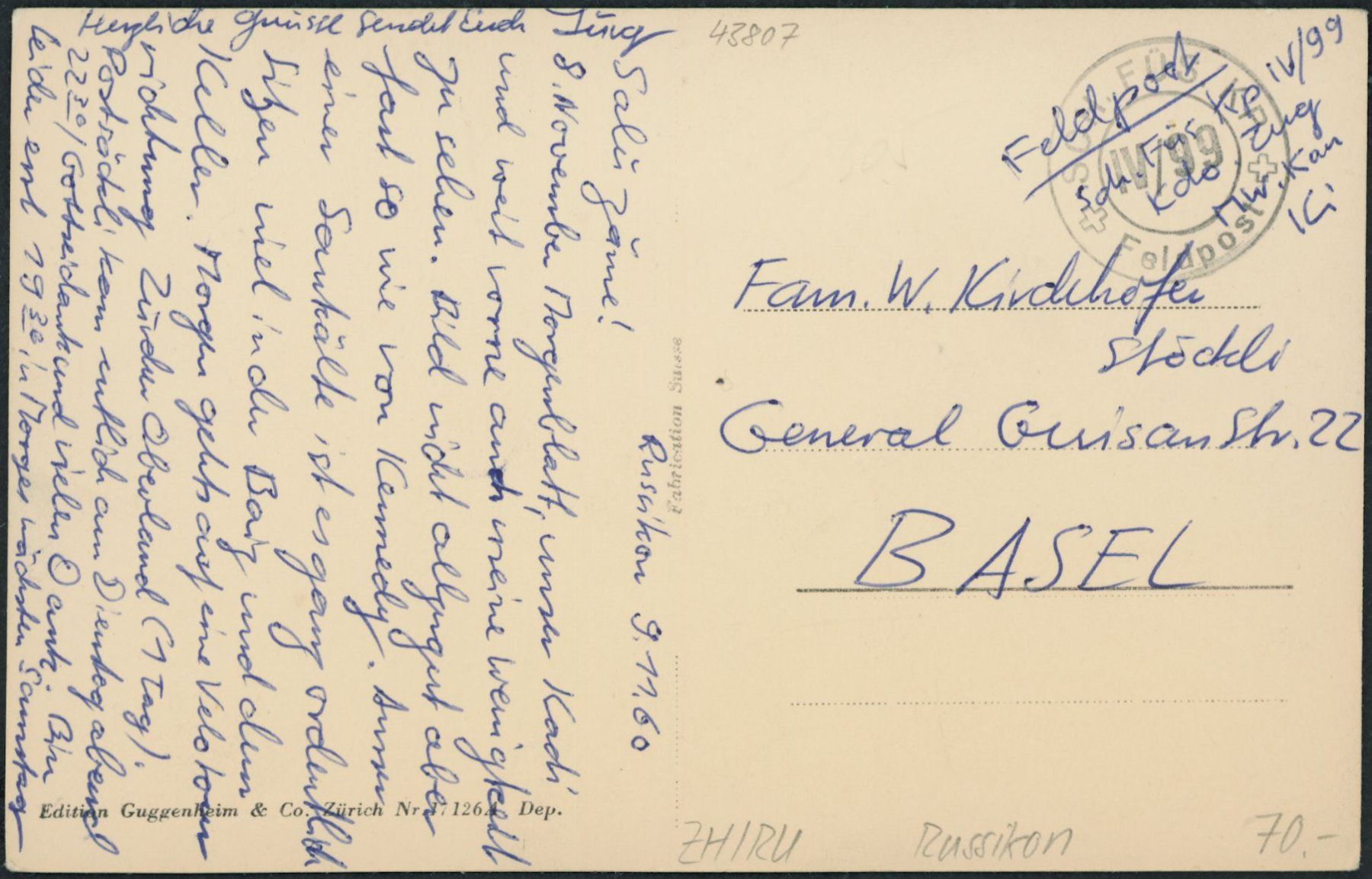 Cartoline postali: ZH Russikon – Usato da Schindellegi venduto da leecollect 1