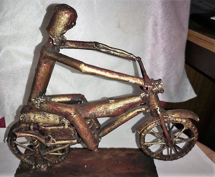 Skulpturen & Statuen: Skulpur Motorradfahrer Metall – Neu (gemäss Beschreibung) aus Lutzenberg von Pinschi01 1