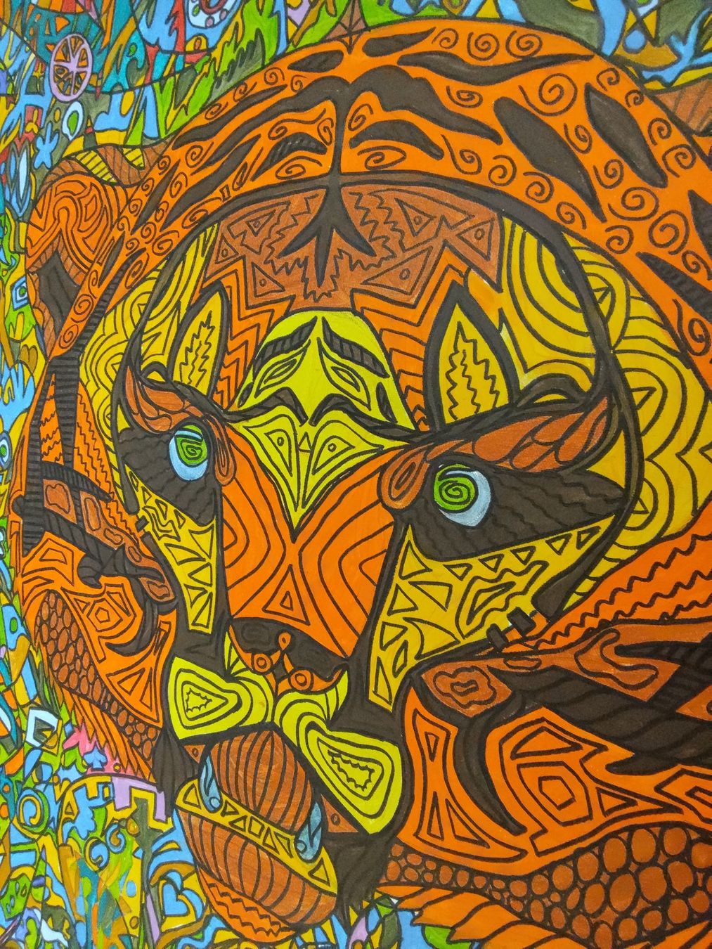Tableaux: Acrylic Gemälde Tiger 100 x 100 cm – Neuf (Voir description) à Bellikon par MellonCollieMitTwint 4