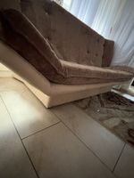 Sofa braun beige mit Stoffbezug gebrauchter Zustand