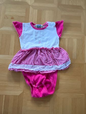 Baby Bodykleid pink weiss kariert Gr. 80