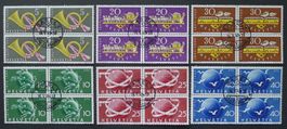 1949, Viererblöcke 291-296 Ersttag BASEL Kat: 225.-