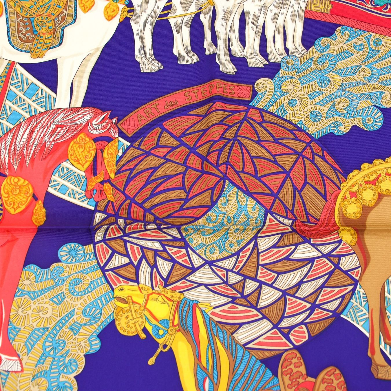 Hermès Foulard & Sciarpe: Hermès Carré "Art des Steppes" blau – Usato da Binningen venduto da Designerlabels 6