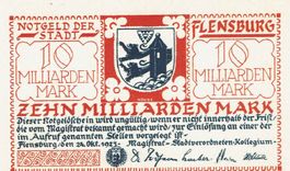 Flensburg 10 Mrd.Mark 24.10.1923 VZ++-UNZ