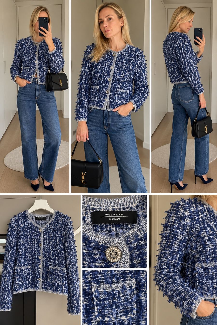 Max Mara Jacken: Weekend Max Mara Blue Bouclé Cardigan Jacket – Neu (gemäss Beschreibung) aus Lugano von fer_ckb9 9