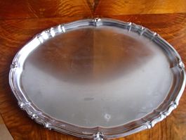 grosse dekorative Metall Servierplatte