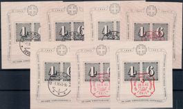 Zürich Block 1943, 7x W14 gestempelt, 630.-