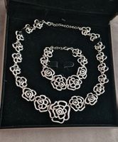 Silberfarbenes Schmuckset, Halskette und Armband🌹 Neu! (55)