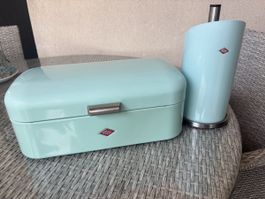 Wesco Brotkasten und Rollenhalter mint/türkis