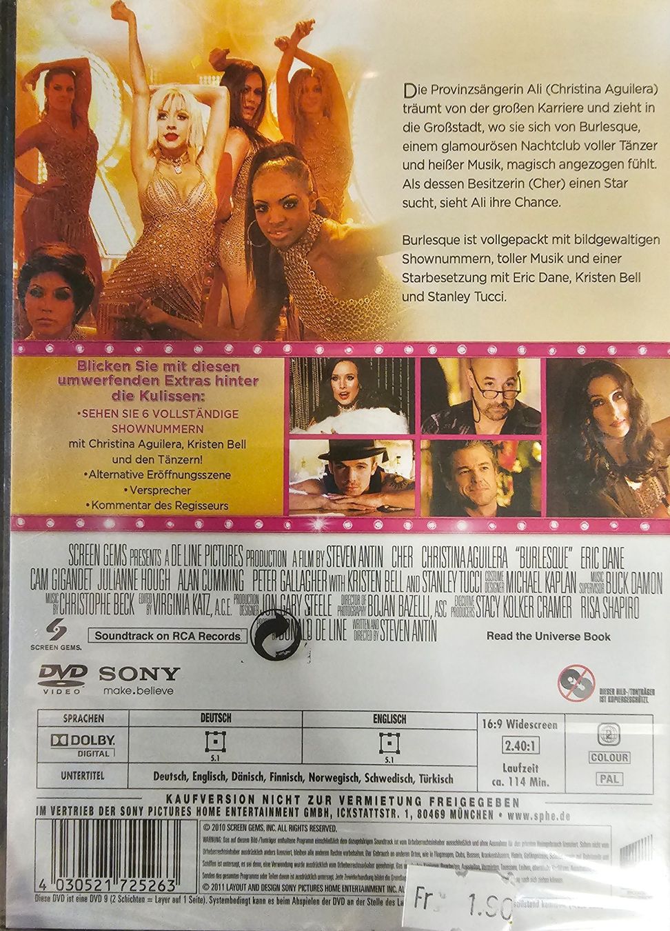 Tutti i DVDs: Burlesque – Nuovo e nell'imballaggio originale da Wahlen b. Laufen venduto da Cg10 1