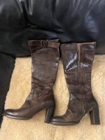Silvano Sassetti Vintage Lederstiefel braun Schnalle IT 39.5