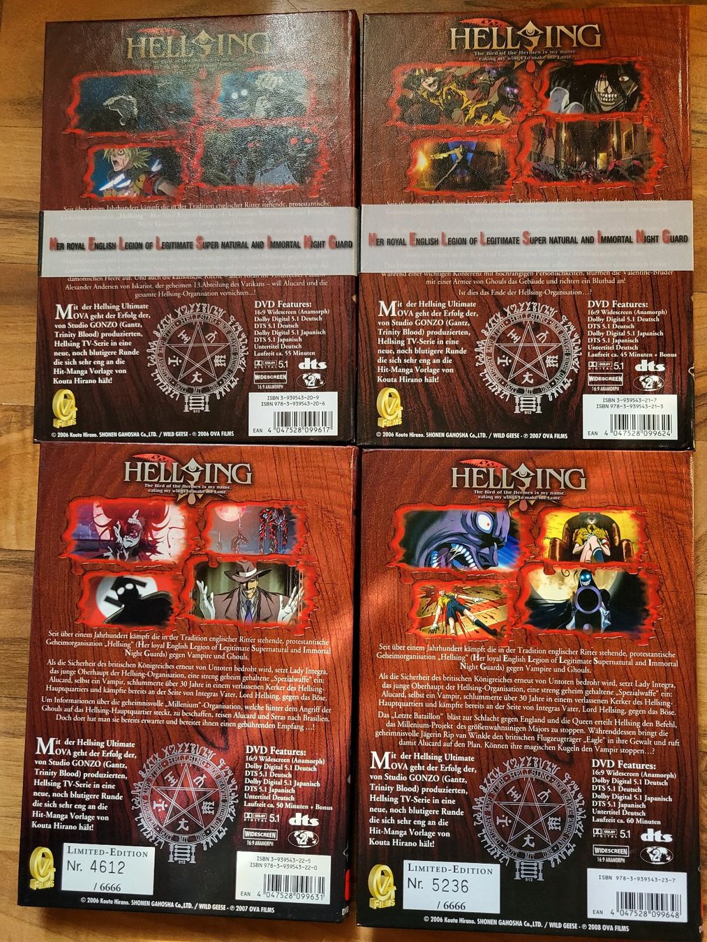 Tutti i DVDs: Hellsing Ultimate OVA Vol. 1-4 DVD – Usato da Gossau SG venduto da Bonitoflocken 1