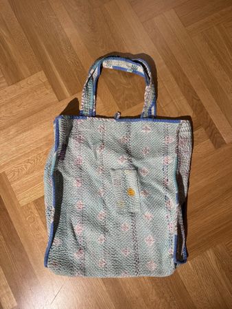 Türkise Tote Bag aus weicher Baumwolle