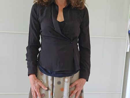 Max Mara Wickel- Bluse schwarz Grösse 38.