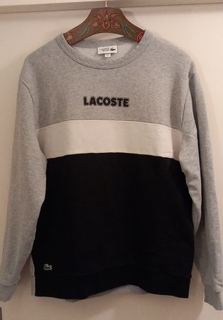 LACOSTE Herren Pullover Sweatshirt Gr. L, Grau/Schwarz NEU