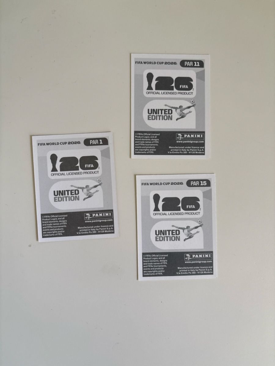 Panini Carte collezionabili: Panini: PAR 1,PAR 11,PAR 15 – Nuovo (secondo la descrizione) da Basel venduto da min_xq6x 1