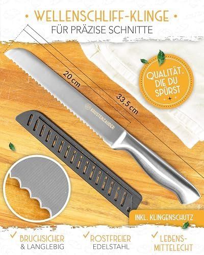 Küchenmesser: KRUSTENZAUBER Scharfes Brotmesser mit Wellenschliff mit – Neu und originalverpackt aus Hundwil von Equiply 3
