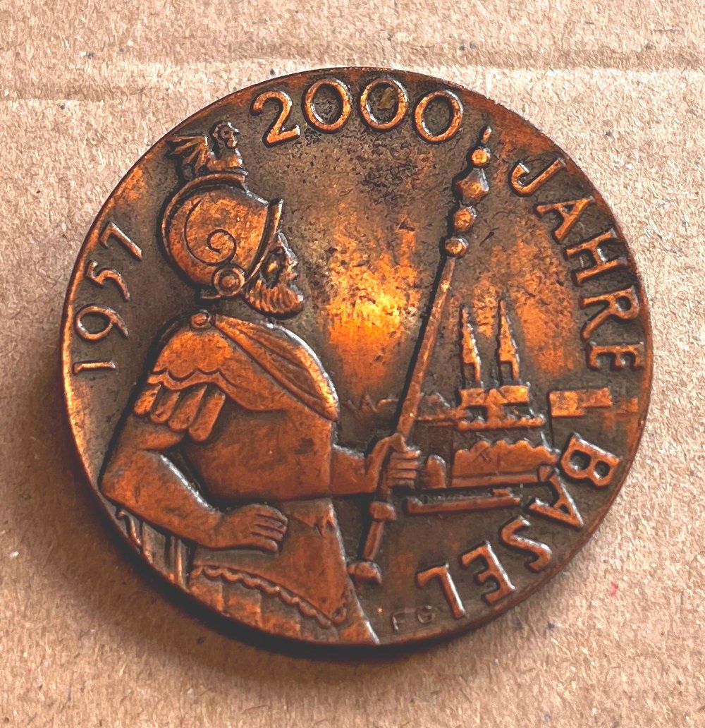 Placchette & Badge: Plakette, 2000 Jahre Basel 1957 – Usato da Obernau venduto da Wgnom