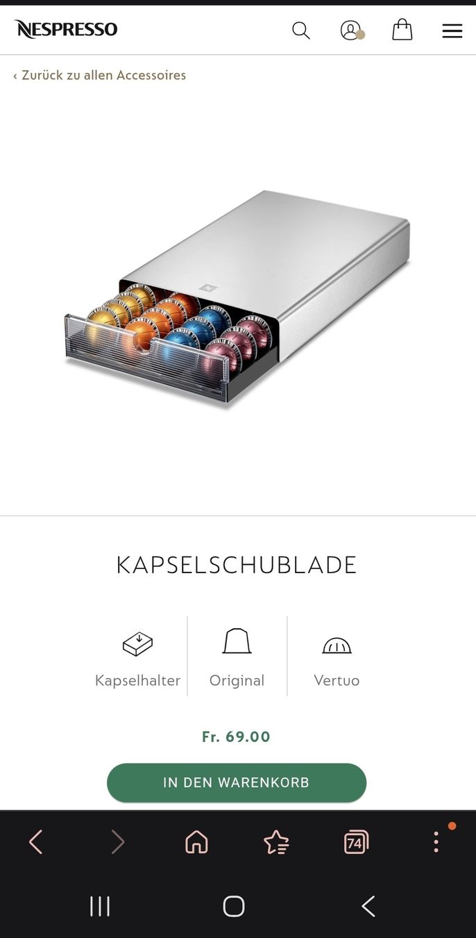 Nespresso Kaffeemaschinen & Espressomaschinen: Nespresso Kapselschublade Original – Gebraucht aus Ellikon a d Thur von Romana2223 2