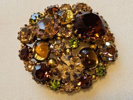 Vintage Glitzernde Strass Brosche, 40er Jahre