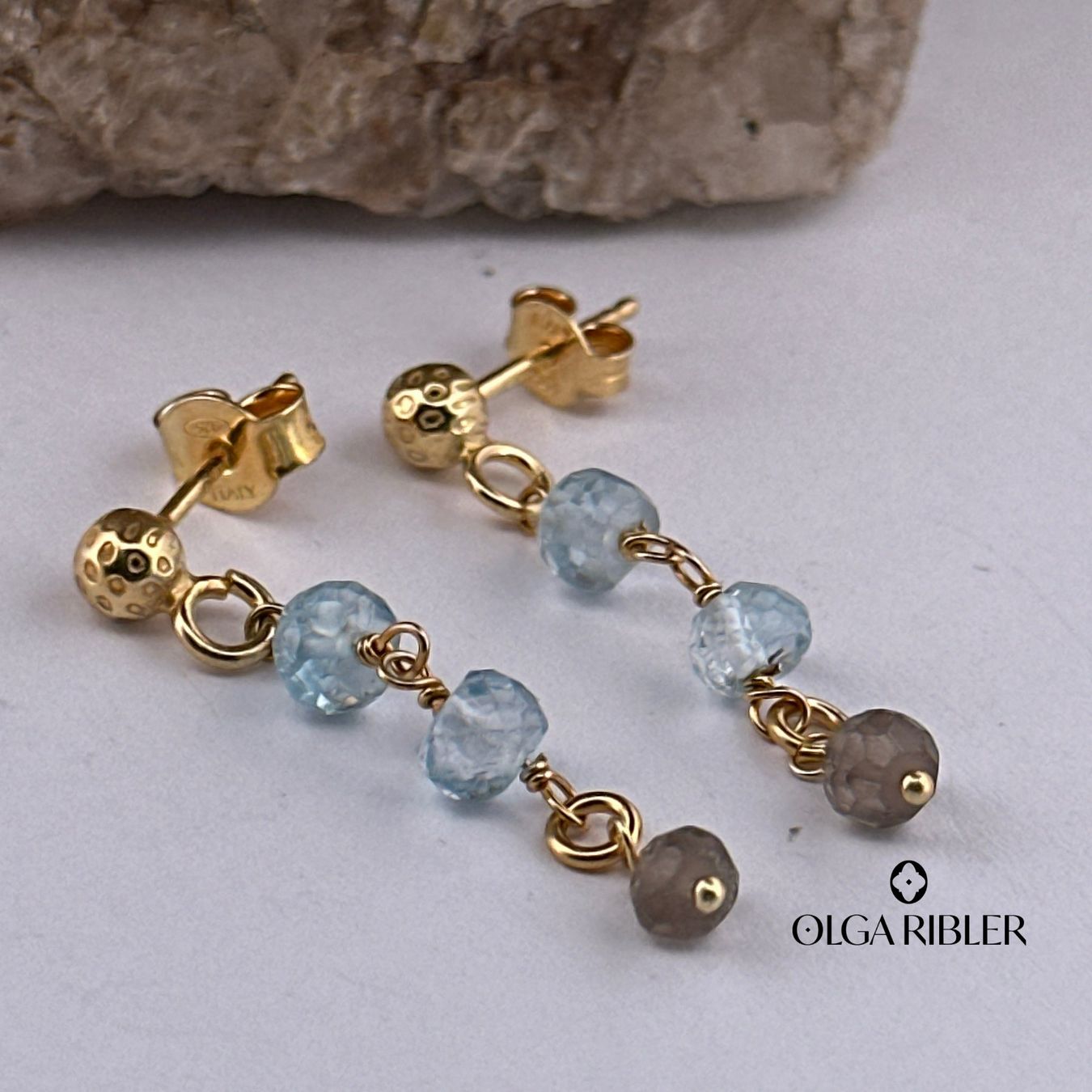 Olga Ribler Orecchini pendenti & Orecchini a lobo: Sterling Silber 925 Ohrringe mit Aquamarin – Nuovo (secondo la descrizione) da Luzern venduto da Schmuckoutlet