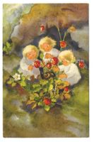 Künsterlin: Mili Weber No 79 - Wichtelkinder  Erdbeeren 1947