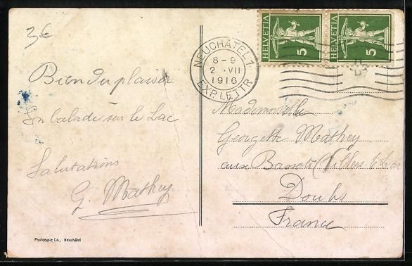 Ansichtskarten: AK Neuchâtel, Le château, 1916 – Gebraucht aus Berlin von bartko-reher 1