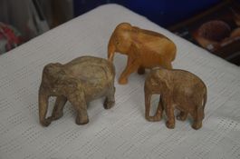3 DEKO HOLZ ELEPHANTE