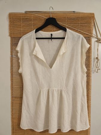 Haut Liviana Conti, Made in Italy, 100% coton, blanc, taille