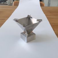 Edelstahl Aschenbecher, Vintage Design, Top Zustand!