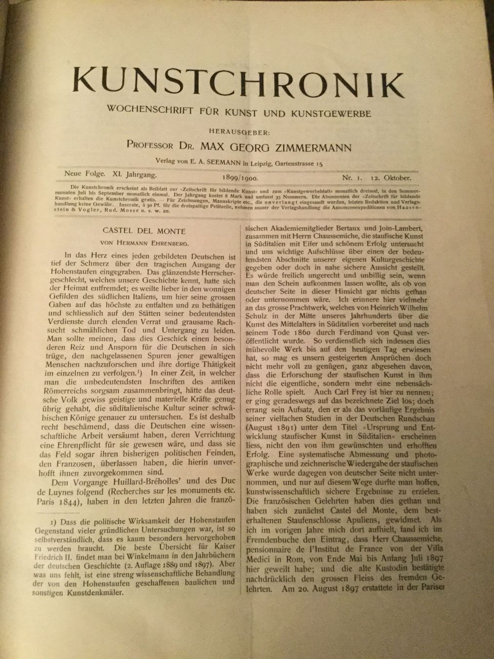 Libri: Kunstchronik, 1899/1900 – Usato da Luzern venduto da Einh0rn 4