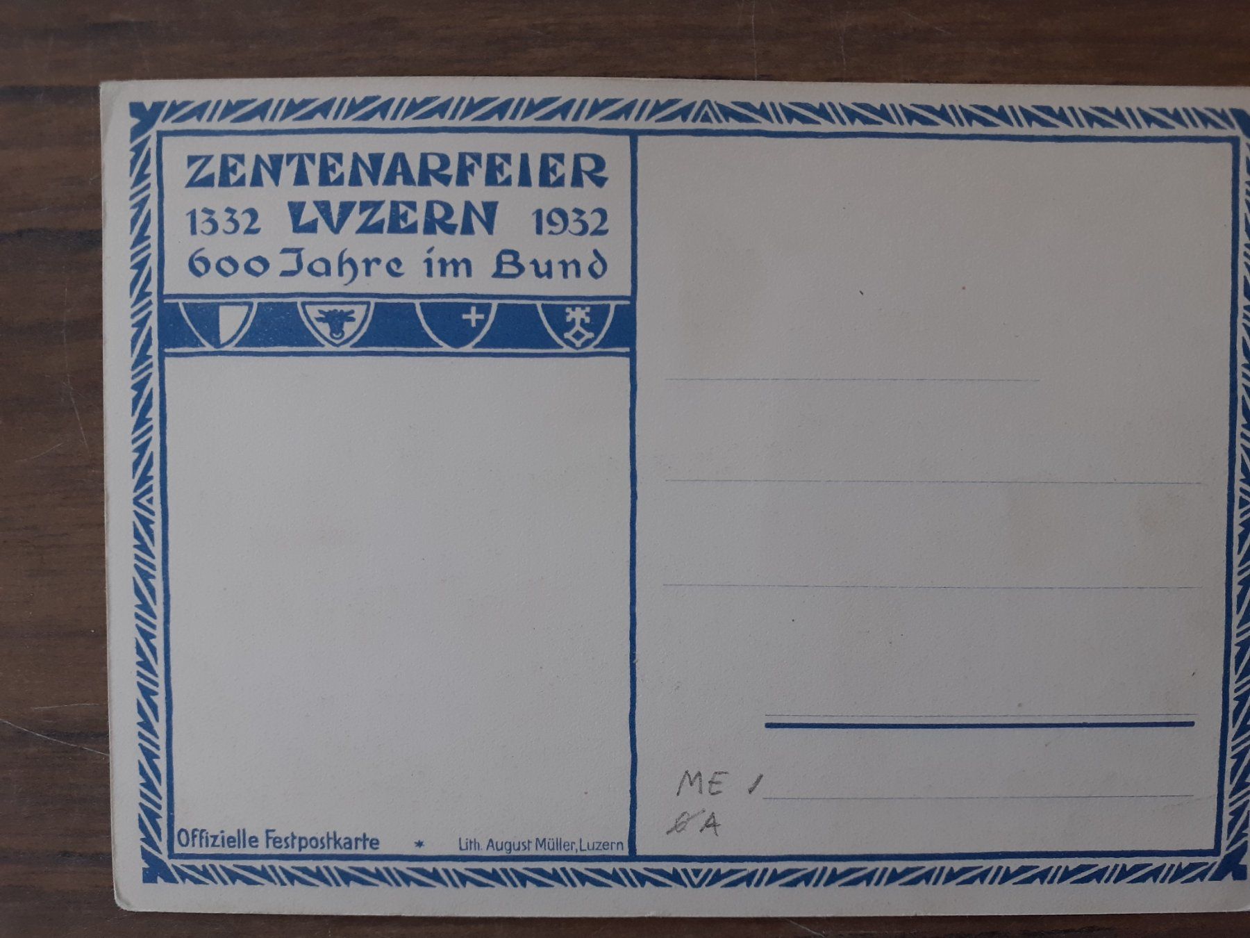 Cartoline postali: Ansichtskarte Zentralfeier Luzern 1332-1932 – Usato da Mörschwil venduto da aik_x8mc 1
