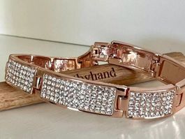 Roségold Armband funkelnde Kristalle Glitzer Edel Cocktail