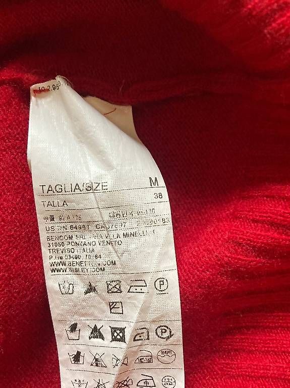 Maglioni & Felpe: Pull Sisley rouge 80% laine 20% polyamide taille M – Usato da Renens VD venduto da chrstn 3