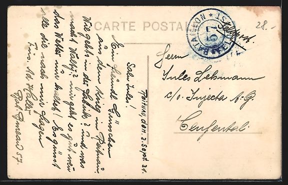 Cartoline postali: AK Reitnau, Panorama mit Kirche, 1931 – Usato da Berlin venduto da bartko-reher 1