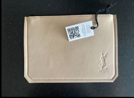YSL Yves Saint Laurent Kosmetik Tasche Beutel Beige Neu