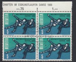 1965 438 Eiskunstlauf WM Davos Viererblock