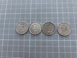 1Franken Silbermünzen Set, 4 stk.