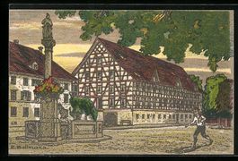 Winterthur, Holderplatz mit Brunnen