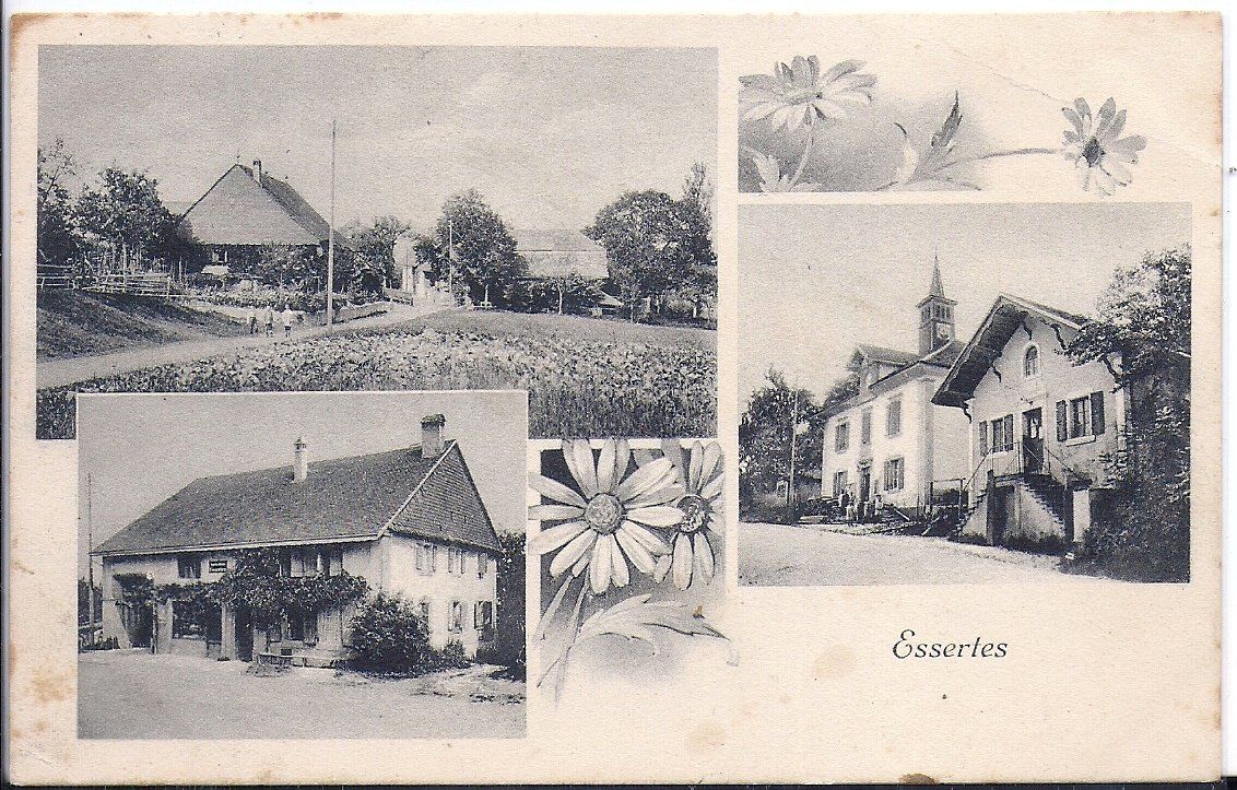 Cartoline postali: ESSERTES, en 3 vues dont la poste – Usato da Les Verrières venduto da Scampi0