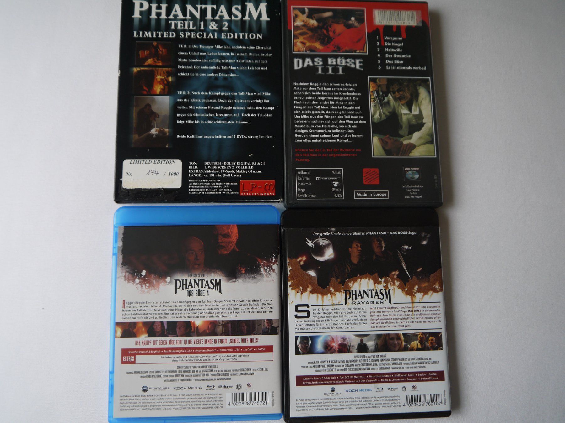 Tutti i DVDs: PHANTASM - Das Böse 1-5 - Complette Colection -Blu Ray+DVD – Usato da Hagendorn venduto da Blaf 1