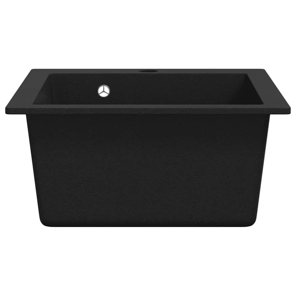 Lavabi & lavandini: vidaXL Granitspüle Einzelbecken Schwarz – Nuovo e nell'imballaggio originale da Baar venduto da vidaxl 4