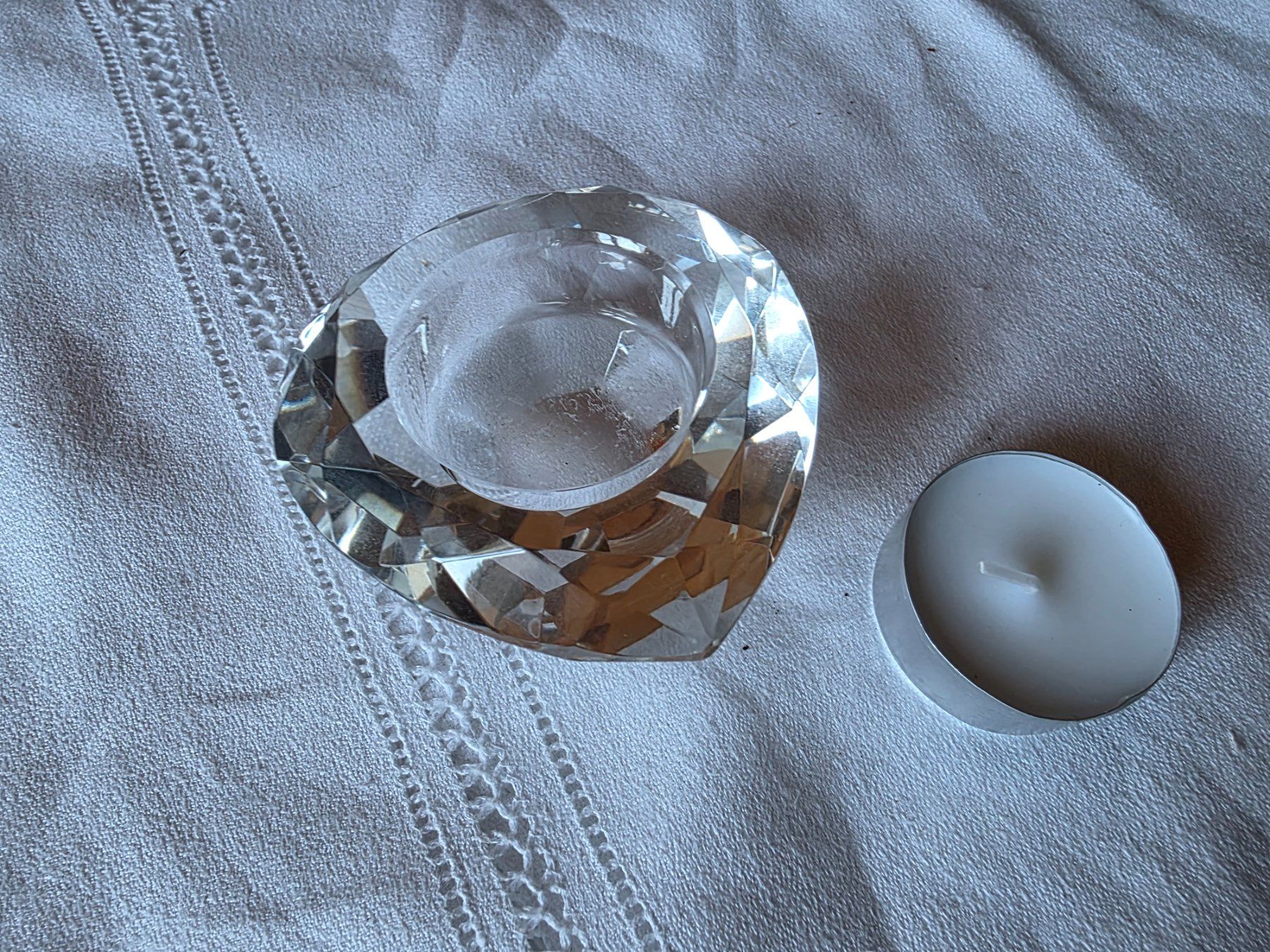 Portacandele: Kristall Glas Tee Licht Ständer – Usato da Walterswil BE venduto da Lonitti 5