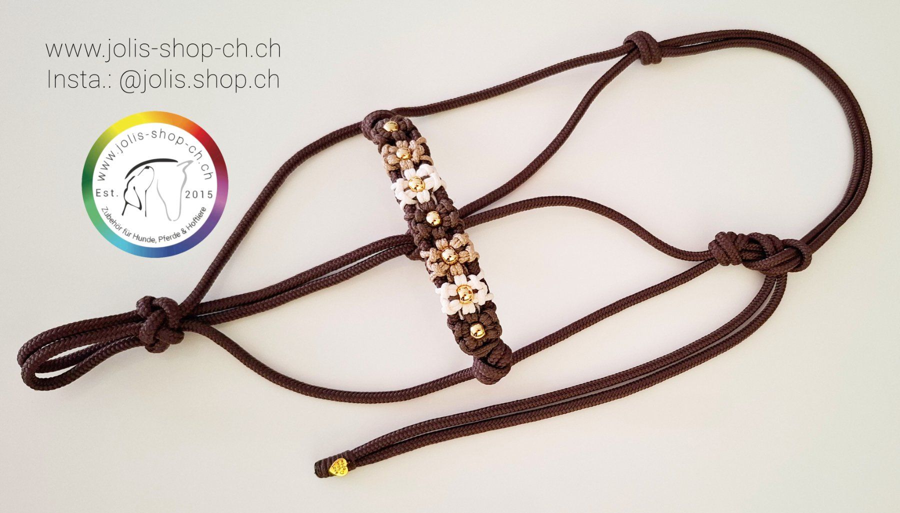 Briglie & Cavezze: Knotenhalfter "Flowerpower" von Jolis-Shop – Nuovo e nell'imballaggio originale da Ueken venduto da jolis-shop 3