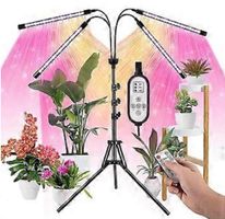 4-flammige Vollspektrum-LED-Pflanzenlampe & Stativ